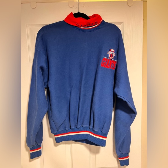 Vintage 90s NY Giants Turtleneck Sweatshirt Unisex XL - Picture 1 of 8